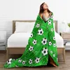 Cobertores Flanela Blanket Football Gate e Soccer Ball Light Fino Lavagem mecânica quente arremesso macio no sofá -cama Travel Patchwork