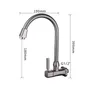 Kitchen Faucets 1PC Faucet Wall Mounted Single Hole Handle Cold Water Tap Zinc Alloy Brushed Thread G1/2'