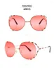 선글라스 컬러 얼룩말 줄무늬 브랜드 Desinger Paint Metral Oversized Round UV Protection 그라디언트 음영 여성 Sun Glasses