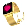 Cinturini per bracciale intelligenti Cinturino per cinturino con frange in acciaio inossidabile metallizzato Cinturino con chiusura a chiave Chiusura iWatch serie 8 7 6 SE 5 4 Per cinturino Apple Watch 44 45mm