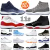 11s Cheery Basketball Shoes masculino feminino jumpman 11 retro Midnight Navy Legend Blue Cool Grey Bred Platinum Tint low Pure Violet UNC Mens Trainer