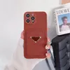 Luxury Camera Protection Triangle Phone Cases for iPhone 14 14pro 13 13pro 12 12pro 11 Pro Max X Xs Xr 8 7 Plus Rrtro Leather Shell Shockproof Cover