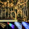 Cordes 30/50cm 8 Tube Meteor Shower Rain LED Guirlandes lumineuses Arbre de Noël Chute de neige Fée Lumière pour décoration de jardin extérieur Étanche