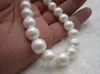 Chains HUGE 12-14MM SOUTH SEA GENUINE White PEARL NECKLACE 925 Silver 18INCH