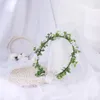 Fiori decorativi Corona di fiori Foglia verde Abito per capelli Fascia floreale da sposa Festival di nozze Puntelli Po