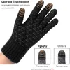 Erkekler örme eldiven kış erkek mitten erkek iş eldivenleri yükseltilmiş dokunmatik ekran kalınlaşıcı sıcak termal yumuşak kayma anti-kayma silikon jel elastik manşet yün kaşmir katı