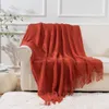 Blankets Acrylic Solid Color Blanket Hollow Soft Comfortable Sofa Bed Decorative Light Outdoor