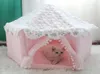 Kennes Pens Sweet Cat Bed Namiot wygodny różowy dom pet bawełna budy przenośna kotka TEEPEE SOTELATE SLEYT MAT Produkt 9648260