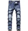 2022 hommes jean déchiré maigre Stretch Biker Denim Slim Fit Hip Hop pantalon hommes pantalons asie taille 29-38 haute qualité