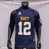 Custom 2023 Fly Navy Midshipmen Football Jersey NCAA Dalen Morris Jamale Carothers Myles Fells Mark Walker Mychal Cooper