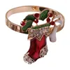 Bord servettringar Christmasholder Buckle Serviette Ring Year Thandduk