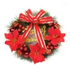 Decorative Flowers Tree Decoration Christmas Wreath Wreaths Faux Holiday Decorations Pine Cones Red Metallic Baubles
