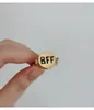 Anillos BFF chapados en oro anime estético lindo pareja apertura para siempre mejor amigo anillos amigos cercanos anillo ajustable joyería regalo para mujeres niñas