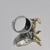Cluster Rings Zodiac Ox Cattle Men's Ring Silver 925 Jewelry Finger-Ring Teens Punk lyxig g￥va justerbar trend