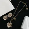 NEUE Mode Kristall Blume Chrysantheme Halskette Ohrring Haarnadel Sets Banshee Medusa Kopf Messing Damen Designer Schmuck Geschenke MS17 --02
