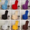 Housse de chaise de couleur unie élastique Housses extensibles en spandex Housses de siège de chaise longue à volants pour la maison Cuisine Salle à manger Banquet de mariage Fête Hôtel