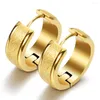 Hoop Earrings 304 Stainless Steel 18K Gold Frosted Ins Personality Ear Buckle Women Men
