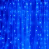 Str￤ngar 2mx2m 192Led Curtain Icicle String Lights USB Waterproof Party Backdrop Wedding Fairy Jul Decor Holiday Lighting