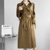 Trench da donna in stile coreano di lusso doppio petto da donna autunno inverno cappotti lunghi da donna