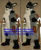 Fursuit Pelliccia lunga Costume mascotte peloso nero Cane Husky Lupo Volpe Personaggio dei cartoni animati adulto Vestito Punto panoramico Qualcuno all'interno zx2987