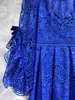 2022 зимнее европейское и американское новое женское платье Retro Simple Stand воротника с водой растворимых цветочных полой вывод тонкой твердых цветов