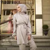 Work Dresses WEPBEL Plus Size Long Dress Full Length Pants Muslim Clothing Set Women Solid Color Loose Ladies Clothes Sets