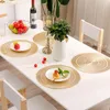 Table Mats 1pcs Hollow Round Placemat Tea Cup PVC Heat Insulation Pad Western El Restaurant Dining Kitchen Home Decor