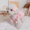 Chien Vêtements INS Été Mignon Rose Plaid Rose Bulle Jupe Dentelle Vêtements Courts Chiot Gilet Chihuahua Yorkshire