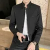 Mäns kostymer Hoo 2022 Herrföretag Casual Stand Collar Slim Fit Handsome Blazer Youth Fashion Multi-knapps fritid