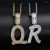 Pendant Necklaces Lucky Sonny Letter Necklace Silver Color Initial Charm Hip Hop Bling Kolye Alphabet Men Party Jewelry