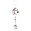 Sun Catchers Hanging Crystal Life Tree Stone Beads Prism Pendant Craft Wind Chimes Window Home Garden Decoration