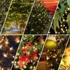 Str￤ngar beiaidi solenergi LED Net Mesh String Light 1.1x1.1m 2x3m f￶nstergardin Christmas Party Fairy Xmas Tree Garland