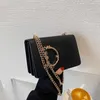 女性ショルダーバッグデザイナーバッグクロコダイルパターンチェーンバッグクロスボディブラックハンドバッグレディース高級財布 22 センチメートル