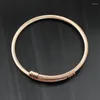 Bangle Fashion Jewelry Women's Gift High Quality Threaded Wire 18k Gold Plated Waterproof Rose Black Stainless Steel Bracelet