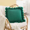Pillow Pompom Ball Cover Vintage Yellow Ivory Pink Green Knit 43cm Zip Open Home Decoration Sofa Bed