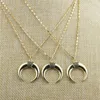 Pendant Necklaces 18inch 10pcs/lot Design Cz Charm Necklace Horns Shape Component Jewelry Plated Chain Wholesale