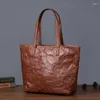 Evening Bags Genuine Leather Bag Large Capacity Lady Tote Autumn And Winte Classic Shoulder First Layer Vegetable Tanned