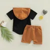 Компания одежды Summer Kids Boys наряды контрастируют цветные полосатые штучки с коротким рукавом с карманами и растяжениями детский набор для детей