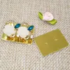 Cartes à bijoux 3.5x2.5cm, pour emballage, affichage, vente de boucles d'oreilles, étiquette en papier Kraft de couleur blanche, sac cadeau, emballage en boîte