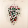 Fleurs décoratives 2022 Décorations de couronne de Noël PVC à l'envers Arbre Simulation Fleur Porte Décoration avant pour l'hiver en plein air