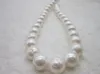 Chains HUGE 12-14MM SOUTH SEA GENUINE White PEARL NECKLACE 925 Silver 18INCH