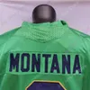 Maillot de football irlandais de combat NCAA Joe Montana Rudy Ruettiger Claypool Kyren Williams Tyree Mayer Jack Coan Austin Jr. Isai