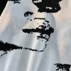 Maglioni da uomo Uomo Vintage Manica lunga O-Collo Maglione grafico Pullover invernali Y2k Maglia Harajuku Moda Oversize Bianco Abbigliamento Streetwear
