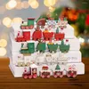 Kerstdecoraties houten trein ornamenten hanger Merry voor huis Xmas Navidad 2022 jaar decor 2023
