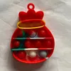 Fidget Sensory Toys Рождественский рождественский брелок-пузырьковая вечеринка блюда ключевые кольца подвесные игрушки забавный подарок по борьбе с стрессом против стресса