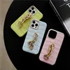 Plating Bracelet Crocodile Pattern Leather Phone Cases for iPhone 14 13 12 11 Pro Max Wristband Strap Alligator Print Back Cover Shockproof