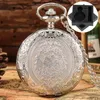 Pocket Watches Vintage Exquisite Floral Pattern Quartz Necklace Watch Arabic Numerals Dial Black/Silver/Bronze Retro Clock