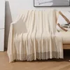 Filtar Nordiska soffa filt Chenille Stickad fast färg Tassel Bed Tail Summer Cool Air Condition Nap