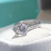 Size5-10 Round cut Luxury topaz Ring 925 sterling silver filled Diamonique Simulated Diamond Engagement Women Wedding Ring GIFT