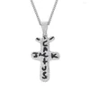 Pendant Necklaces Letter Cross Iced Out Bling Necklace Mirco Pave Prong Setting Men Women Female Male Fashion Hip Hop Jewelry BP113